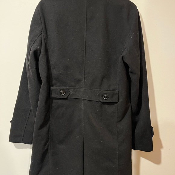 Elegant Black Double-Breasted Men's Pea Coat - Picture 6 of 6